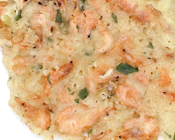Tortillita de Camarones Gourmet en presentación gourmet